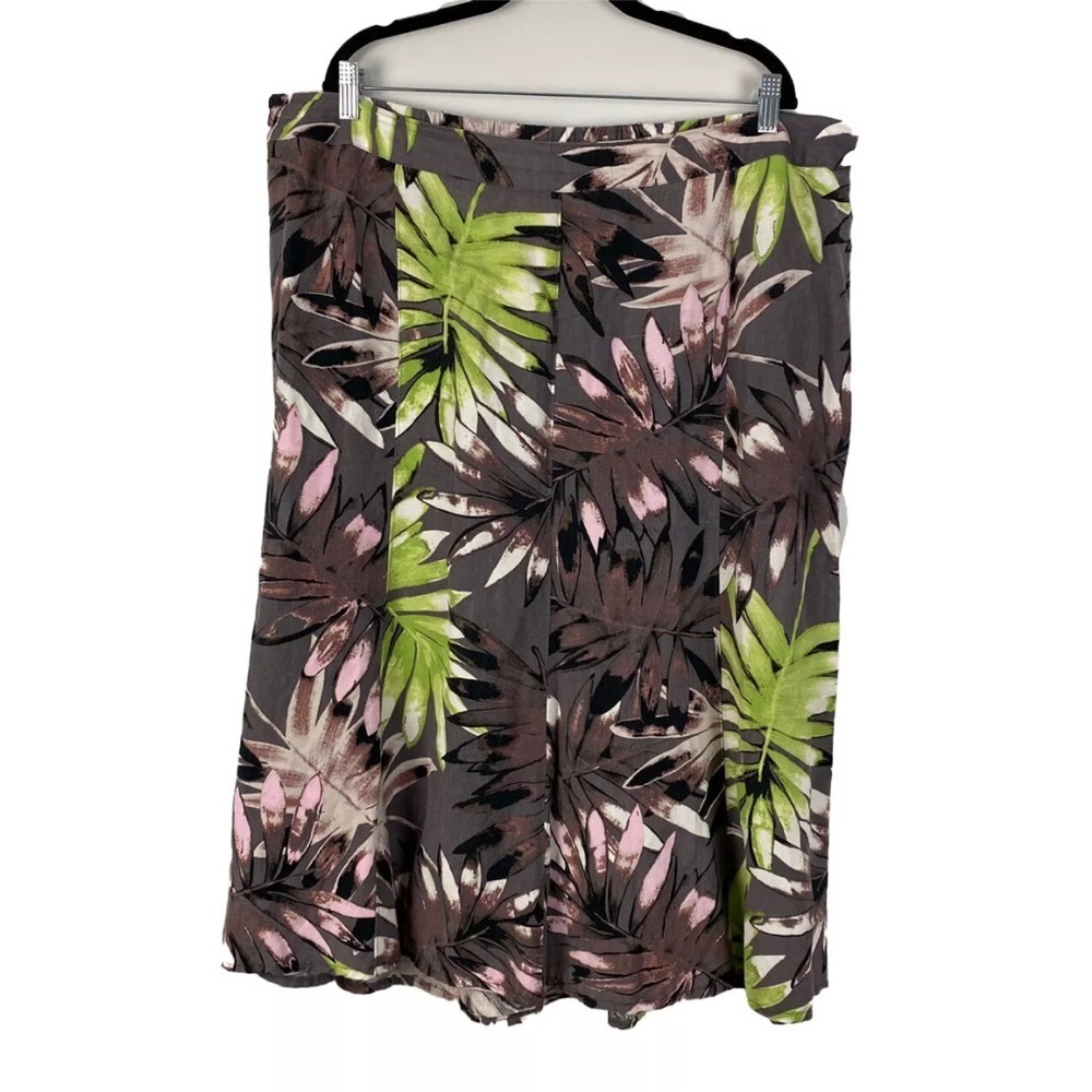 Lane Bryant 22/24 Linen Blend Floral Midi Skirt